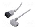 Cable; 3x1.5mm2; IEC C19 female angled,IEC C20 male; PVC; 5m LIAN DUNG WN116-3/15/5GY