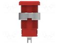 Connector: 4mm banana; socket; 25A; 1kV; red; nickel plated ELECTRO-PJP PJP3275-C-R