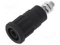 Connector: 4mm banana; socket; 36A; 1kV; black; nickel plated ELECTRO-PJP PJP3285-N