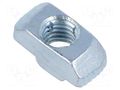 Nut; for profiles; Width of the groove: 8mm; steel; zinc; T-slot ELESA+GANTER GN51B-8M6-B-SZ