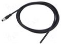 Connector: M8; plug; male; 3A; 60V; PIN: 3; straight; cables; IP67; 2m AMPHENOL LTW 8-03BMMM-SL7B02