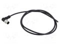 Connector: M12; 4A; 60V; plug; male; PIN: 5; IP68,IP69K; angled; 1m AMPHENOL LTW M12A-05BMMM-SR8B01