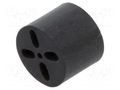 Spacer sleeve; LED; Øout: 6.5mm; ØLED: 5mm; L: 6mm; black; UL94V-0 BIVAR ELM3-6MM