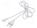 Cable; 2x0.75mm2; CEE 7/16 (C) plug,IEC C7 female; PVC; 1.8m SUNNY SUNNY-C7E18-WH