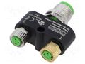 T adapter; M12 male,M8 female 3pin x2 MURR ELEKTRONIK 7000-41201-0000000