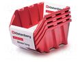 Container: cuvette; red; long; 295x198x133mm; 4pcs; KBILS30; BINEER KISTENBERG KBILS30-3020