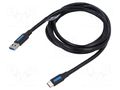 Cable; USB 3.0; USB A plug,USB C plug; nickel plated; 1.5m; black VENTION COZBG