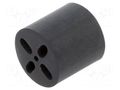 Spacer sleeve; LED; Øout: 6.5mm; ØLED: 5mm; L: 8mm; black; UL94V-0 BIVAR ELM3-8MM