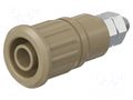 Connector: 4mm banana; socket; 32A; 1kV; brown; nickel plated STÄUBLI SEB4-GK/N-27