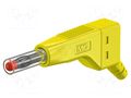 Connector: 4mm banana; plug; 32A; 30VAC; 60VDC; yellow; 2.5mm2 STÄUBLI ZGL-425-24