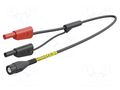 Test lead; BNC plug,banana plug 4mm x2; Len: 1m; red and black STÄUBLI 66.1030-100