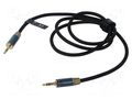 Cable; Jack 3.5mm 3pin angled plug,both sides; 1m; textile VENTION BAYGF