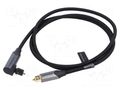 Cable; Toslink plug,Toslink plug angled; 1m; black; PVC; textile VENTION BKDBF