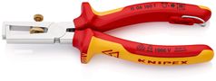 KNIPEX 11 06 160 T Insulation Stripper with opening spring, universal insulated with multi-component grips, VDE-tested with integrated insulated tether attachment point for a tool tether chrome-plated 160 mm 11 06 160 T 4003773081418