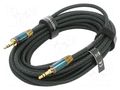 Cable; Jack 3.5mm 3pin angled plug,both sides; 5m; textile VENTION BAYGJ