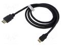 Cable; HDMI plug,mini HDMI plug; PVC; Len: 1.5m; black; Core: CCS Goobay GOOBAY-74082