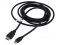 Cable; HDMI plug,mini HDMI plug; PVC; Len: 3m; black; Core: CCS Goobay GOOBAY-74087