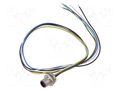 Connector: M12; socket; PIN: 5; male; cables; Thread: M16x1,5; 0.5m CONEC 43-01010
