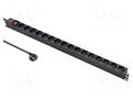Plug socket strip: protective; Sockets: 16; 250VAC; 16A; black QOLTEC QS-54604