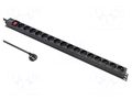 Plug socket strip: protective; Sockets: 16; 250VAC; 16A; black QOLTEC QS-54604