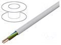 Wire; H05VV-F/SJT; 3x17AWG; stranded; Cu; PVC; grey; 300V; 17AWG HELUKABEL HELUKABEL-28067