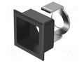 Button holder; 16mm; 15.8x15.8mm; black; Face dim: 19x19mm EAO 18-920.1