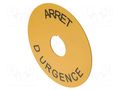 Description label; 22mm; OptoHiT; yellow; Ø: 60mm; plastic EAO 704.963.7