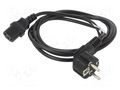 Cable; CEE 7/7 (E/F) plug angled,IEC C13 female; PVC; Len: 1.8m LANBERG CA-C13C10CC-0018BK