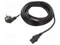 Cable; CEE 7/7 (E/F) plug angled,IEC C13 female; PVC; Len: 10m LANBERG CA-C13C11CC-0100BK