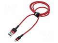 Cable; High Speed,USB 2.0; Apple Lightning plug,USB A plug; 1m BASEUS CALKLF-B09