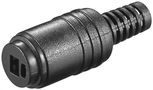 Speaker Socket, 10 pcs. in polybag, black - with screw connection and cable protector 11246