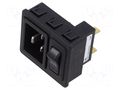 Male; for panel mounting,snap-in; plug; 250V; Type: C20 (I) SCHURTER 6136.0137.0310