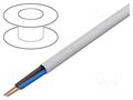 Wire; H03VV-F; 2x0.75mm2; stranded; Cu; PVC; white; 300V; Class: 5 HELUKABEL HELUKABEL-29401