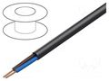 Wire; H03VV-F; 2x0.75mm2; stranded; Cu; PVC; black; 300V; Class: 5 HELUKABEL HELUKABEL-29400
