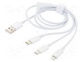 Cable; High Speed,USB 2.0; 0.5m; white; 3.5A BASEUS P10320105221-01