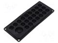 Multigate grommet; elastomer thermoplastic TPE; black; IP20; HTK HT HI TECH POLYMERS HTK-24-TPE-BK