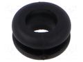 Grommet; Ømount.hole: 8mm; Øhole: 6mm; black; Panel thick: max.2mm ESSENTRA ESS-10284087