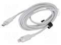 Cable; USB 2.0; Apple Lightning plug,USB C plug; nickel plated VENTION LALWH