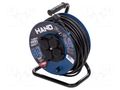 Extension lead; 3x1.5mm2; reel,Schuko; Sockets: 4; rubber; black PLASTROL W-96303