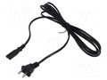 Cable; 2x18AWG; IEC C7 female,NEMA 1-15 (A) plug; PVC; 3m; black POS POSAC-C7-10A/US30