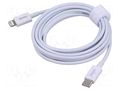 Cable; Apple Lightning plug,USB C plug; 2m; white; 20W BASEUS CATLYS-C02