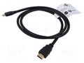 Cable; HDMI plug,mini HDMI plug; PVC; Len: 1m; black; Core: CCS Goobay GOOBAY-74429