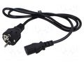 Cable; 3x0.75mm2; CEE 7/7 (E/F) plug,IEC C13 female; PVC; 1.2m POS POSAC-C13EU12