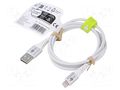 Cable; USB 2.0; Apple Lightning plug,USB A plug; 1m; white; 60W Goobay GOOBAY-74511