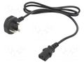 Cable; 3x0.75mm2; BS 1363 (G) plug,IEC C13 female; PVC; 1.2m POS POSAC-C13-5/UK12