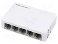 Switch Ethernet; DC socket,RJ45 socket x5; Fast Ethernet; white QOLTEC QOLTEC-52247