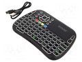 Keyboard; black; USB C; wireless; RGB,touchpad,with LED; 10m SAVIO SAVMKW-04