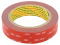Tape: fixing; W: 25mm; L: 5.5m; Thk: 0.6mm; acrylic; grey; 36N/cm 3M 3M-060GF-25-5.5