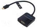 Adapter; USB C plug,VGA female; gold-plated; 0.15m; black; ABS VENTION TDDBB