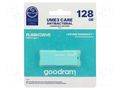 Pendrive; USB 3.2; 128GB; R: 60MB/s; W: 20MB/s; mint; USB A GOODRAM UME3-1280CRR11